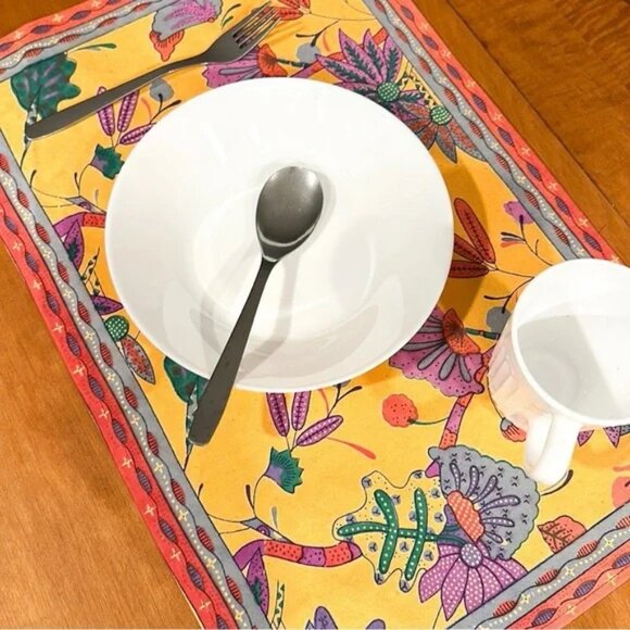 74. Botanical Garden NWT Handwoven Placemats 4pc Set - Picture 1 of 5